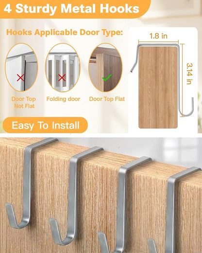 Over The Door Shoe Storage Organizer, 8 Tiers Hanging Shoe Rack Behind Door Shoe Holder with 6 Large Deep Pockets 8 Small Pockets, Narrow Shoe Rack for Closet Bedroom Bathroom Nursery RV Dorm, Grey