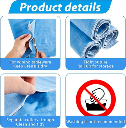 ikaufen 8Pcs Silver Storage Bags Anti Tarnish Flannel Silver Protector Bags Blue Holder for Silverware Flatware Storage Organizer Silver Storage Cloth with White Ribbon for Kitchen Utensils