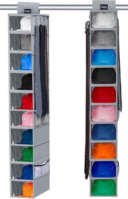 VAESIDA Hat Rack - 10 Shelf Upgraded Version Hat Organizer for Closet with Dust Shield & Side Mesh Storage Pockets - Hat Holder & Hat Racks for Baseball Caps