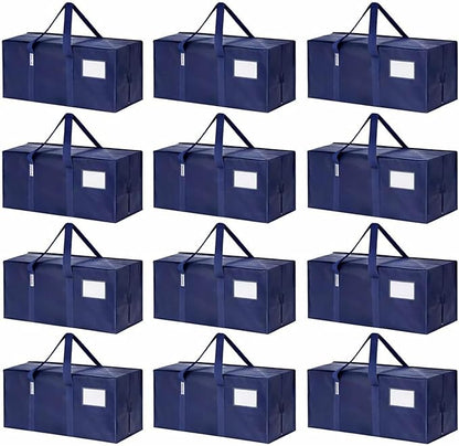Simpli-Magic Heavy Duty Moving Bags, 12 Pack, Extra Large Reusable Storage & Relocation Bags with Carry Handles & Zipper