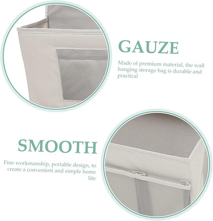 CHILDWEET Door Storage Organizer 3-Tier Hanging Storage Pouch 40x90cm Grey Fabric No Drill Foldable for Boys and Girls Room Dormitory or Home Use