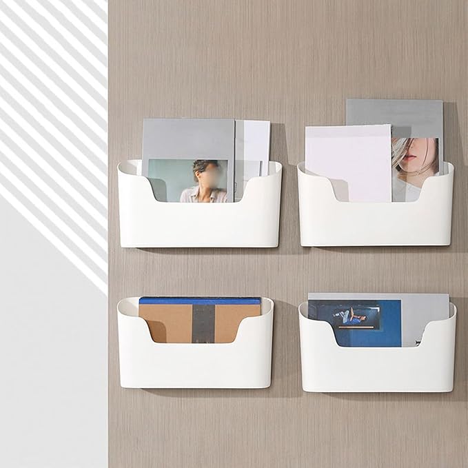 Pack of 2 Wall Mounted Storage Shelf Efficient Wrap Storage Box Adhesive Organizers Rack for Cabinet Door
