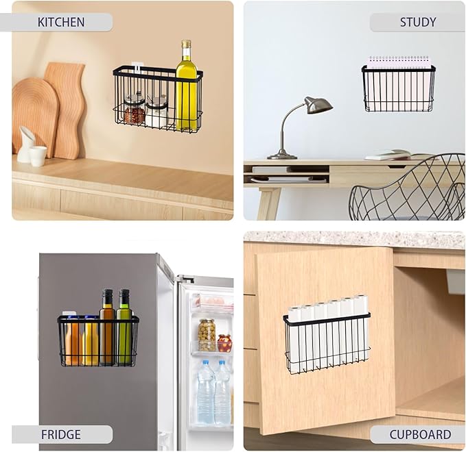 LELE LIFE 2 Pack Cabinet Door Organizer, Adhesive Lid Organizers inside Cabinet for Kitchen Bathroom Pantry Cupboard, Wall Mount Lid Holders Kitchen Wrap, Tin Foil Storage