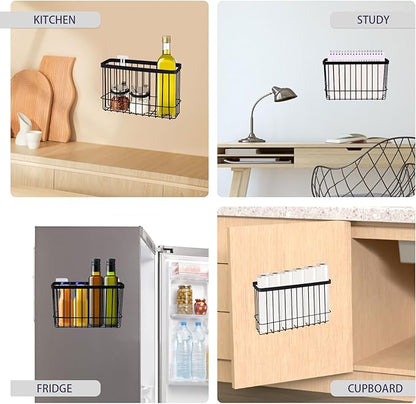 LELE LIFE 2 Pack Cabinet Door Organizer, Adhesive Lid Organizers inside Cabinet for Kitchen Bathroom Pantry Cupboard, Wall Mount Lid Holders Kitchen Wrap, Tin Foil Storage