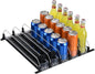 METALLIXITY Soda Can Organizer for Refrigerator (16" x 2.9") 5pcs, Self-Pushing Drink Organizer for Home Fridge, Width Adjustable Drink Dispenser Beverage Pusher for Pantry, Kitchen, Black