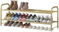 LINZINAR Shoe Rack Long 2 Tier Shoe Storage Organizer Metal Wide Shoe Shelf for Closet Entryway Bedroom 18 Paris Large Capacity, Gold
