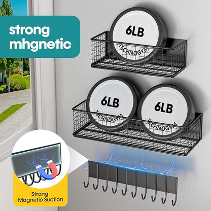 4 Pack Magnetic Shelves for Washing Machine， Heavy-Duty Magnetic Laundry Organizer, Spice Rack for Refrigerator, Space Saving Magnetic Basket
