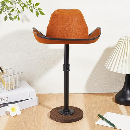 PH PandaHall Hat Display Stand Wooden Hat Holder Rack Adjustable Hats Organizer Rustic Hats Storage Stand Tabletop Wig Displays Risers for Home Closet Store Baseball Cowboy Caps Helmet