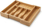 Premium Bamboo Utensil Drawer Organizer Expandable – Modular Silverware Organizer Adjustable Design w/Deep Compartments, Kitchen, & Office Drawer Dividers for Utensils, Cutlery, Makeup, Desk