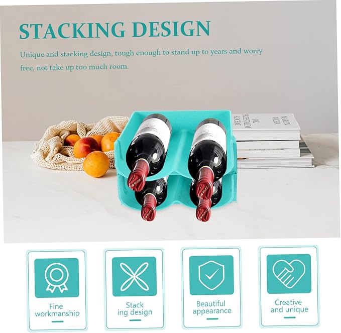PRETYZOOM 4pcs Can Storage Rack Bottle Rack Organizer Material Easy to Stack Wine Holder for Fridge