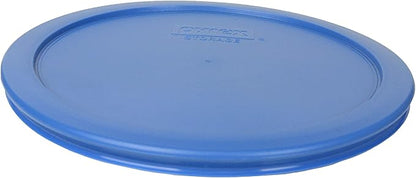 Pyrex 7203 7 Cup Glass Bowls & 7402-PC Marine Blue Food Storage Replacement Lids (2-Pack) - Made in USA