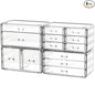 Cq acrylic 4 Pack Clear Acrylic Drawer Organizer Countertop,Stackable 13 Drawers Makeup Storage, Cube Make up Organizer for dresser Hair Clip,Beauty Product Desk and Bathroom Organizers and Storage