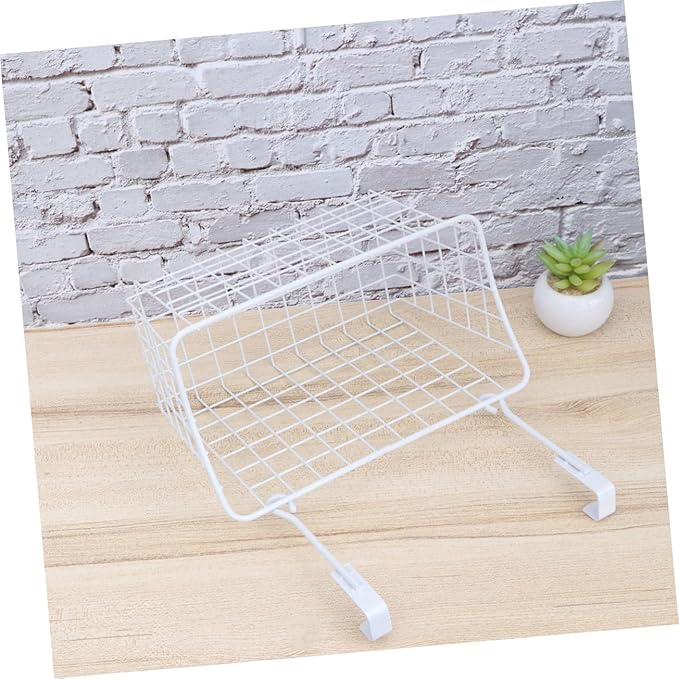DECHOUS Over Door Basket Organizer White Hanging Storage Rack for Kitchen Cabinet Bathroom Office Rust Resistant Ventilated Holder to Maximize Space Without Hardware Installation