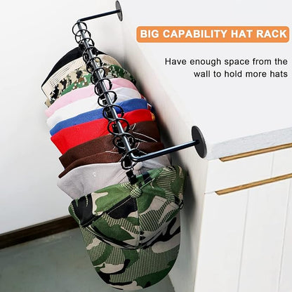CAPHONT Hat Rack for Baseball Cap Organizer with 24 Hooks, Modern Metal Hats Storage Wall Mounted Caps Hanger for Closet Door Bedroom Entryroom Laundry, 2 Pack
