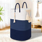 Woven Laundry Basket for Clothes,100 L Large Rectangle Laundry Hampers with Beads Tassel, Nursery Storage Basket for Toys, Tall Dirty Clothes Hamper for Bedroom Aesthetic, Laundry Room Organization