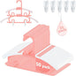 50 Pack Baby Hangers,with 35 Detachable Clips Adjustable 11.14"-15.55", Stackable Kids Closet Hangers, Two Bottom Grooves for Secure Clip Placement.Fits Newborns,Toddlers, Children & Teens(Pink)