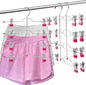 4 Tier Skirt Hangers Space Saving,Metal,Non Slip Closet Organizer and Storage Multi Clothes Shorts Hanger Organization Dorm Room Essentials(Pink 3Pack)