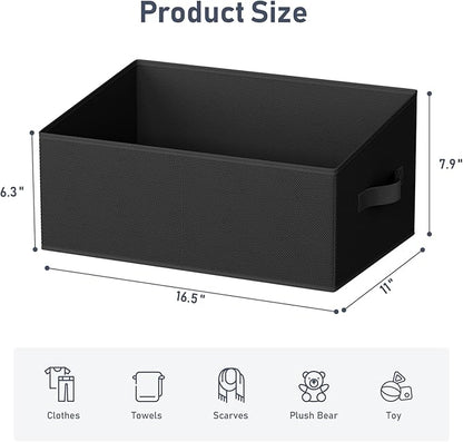 DIMJ Closet Storage Bins 8 Pack - Fabric Storage Baskets for Shelves, Large Clothes Organizers with Handles, Trapezoid Shelf Organization Storage Cubes for Purse, Toys, Books, Towel, Clothes