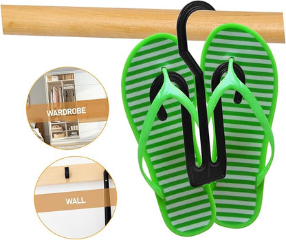 Cabilock 20pcs Shoe Hanger Display Rack for Slippers and Shoes Plastic Hanging Hooks Space-Saving Organizer for Home Use Easy to Install