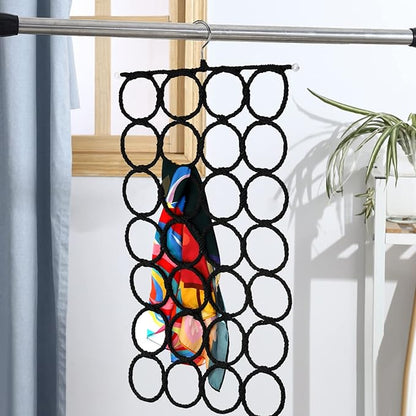 Tosnail Pack of 2 Scarf Hanger Holder Organizer Space Saver for Tie, Belt, Scarves, Socks - Black