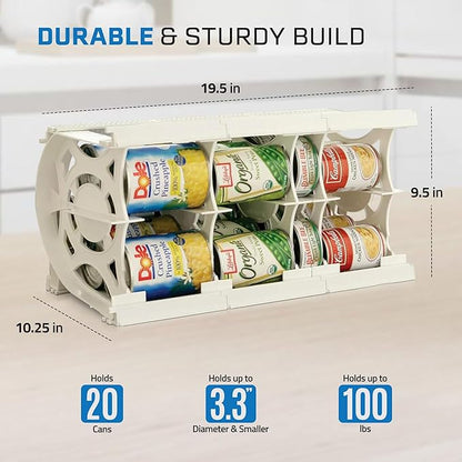 Shelf Reliance Cansolidator Cupboard - 1-Pack Can Organizer for Pantry, Stackable Soda Can Storage for Kitchen, Holds 20 Cans of Food or Soda