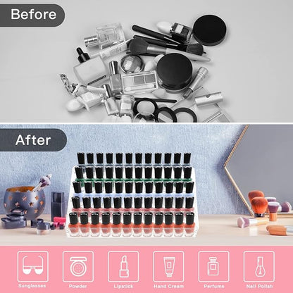 Nail Polish Organizer, 5 Layers Acrylic Display Rack, Cosmetics Storage, Unisex