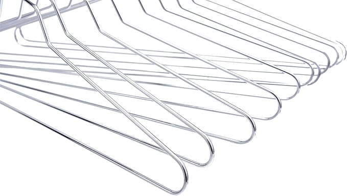 16" Quality Metal Hangers, 100-Pack, Swivel Hook, Stainless Steel Heavy Duty Wire Clothes Hangers, Heavy-Duty Clothes, Jacket, Shirt, Pants, Suit Hangers (100, 16" inch)