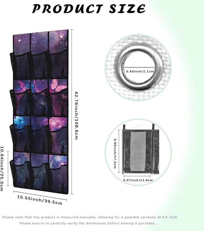 Galaxies Over Door Organizer Bathroom Mesh Fabric Cat Over The Door Shoe Organizer Space Saving Butterflies Wall Hanging Storage for Living Room