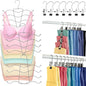 HOUSE DAY Tank Top Hanger 2 Pack and Yoga Pant Hangers with 20 Clips, Legging Organizer Space Saving Hangers Holding 20 Yoga Pants+16 Bras for Hat Camisoles Shorts, Black