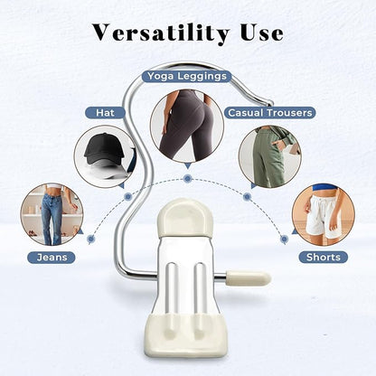 HOUSE DAY Legging and Yoga Pants Hangers with Clips 40 Pack, Closet Organizer Clips, Space Saving Hanging Clips for Hat, Bag, and Home Storage - Ivory