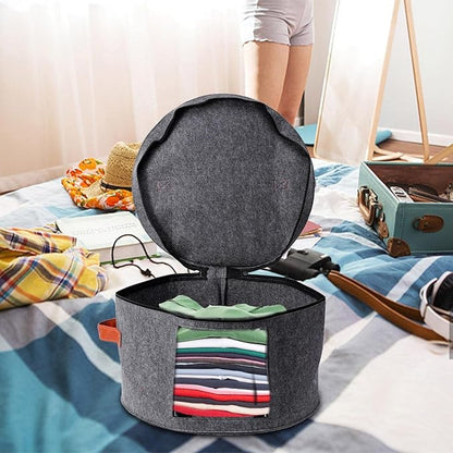 Shakven Dustproof Hat Box - Travel Storage with Fixed Elastic Band, Suitable for Women, Men, Blankets