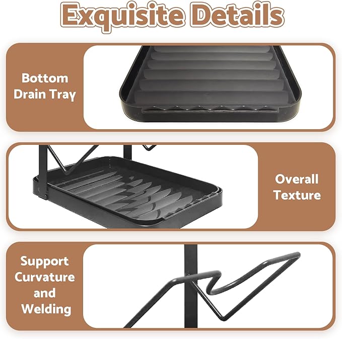Kitchen Pot Lid Storage Rack, Double-Layer Pot Lid Organizer with Removable Drip Tray,Pot Lid Holder While Cooking,Lid And Spoon Rest, Multifunctional Kitchen Organizer Stand for Stove Top
