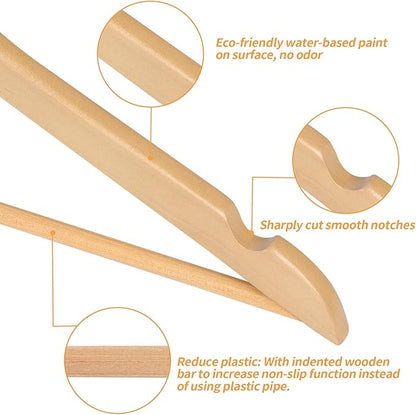 Amazon Basics Wood Suit Clothes Hangers for Closet Organizer, Natural, 30-Pack