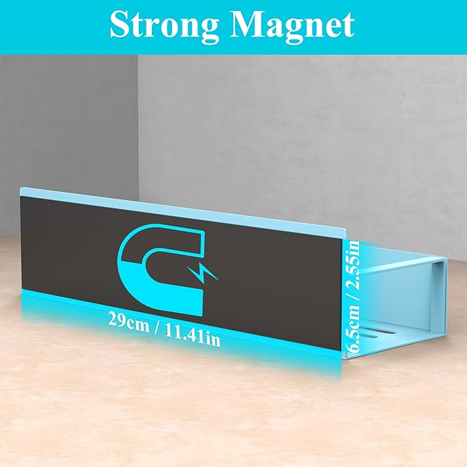 HuggieGems 6 Pack Magnetic Spice Storage Rack Organizer for Refrigerator and Oven, Blue Fridge Organizers and Storage