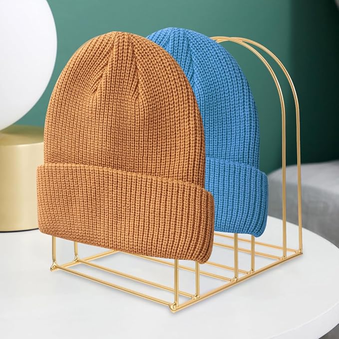 ABOOFAN 2 Pack Hat Rack Stand – Space-Saving Iron Hat Organizer for Knit Beanie Storage & Wool Cap Display – for Closet, Counter, Shelf, Small Apartments