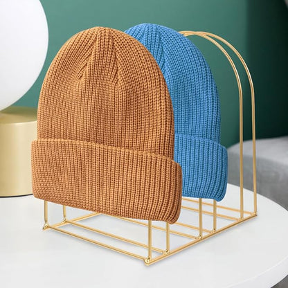 ABOOFAN 2 Pack Hat Rack Stand – Space-Saving Iron Hat Organizer for Knit Beanie Storage & Wool Cap Display – for Closet, Counter, Shelf, Small Apartments