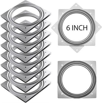 RHBLME 8 Pack Lazy Susan Hardware, 6 Inch Silver Lazy Susan Turntable Bearing 5/16" Thick 500lbs for Turntable, Serving Trays, Kitchen Storage Racks, Craft Table, Rotating Bearing Plate