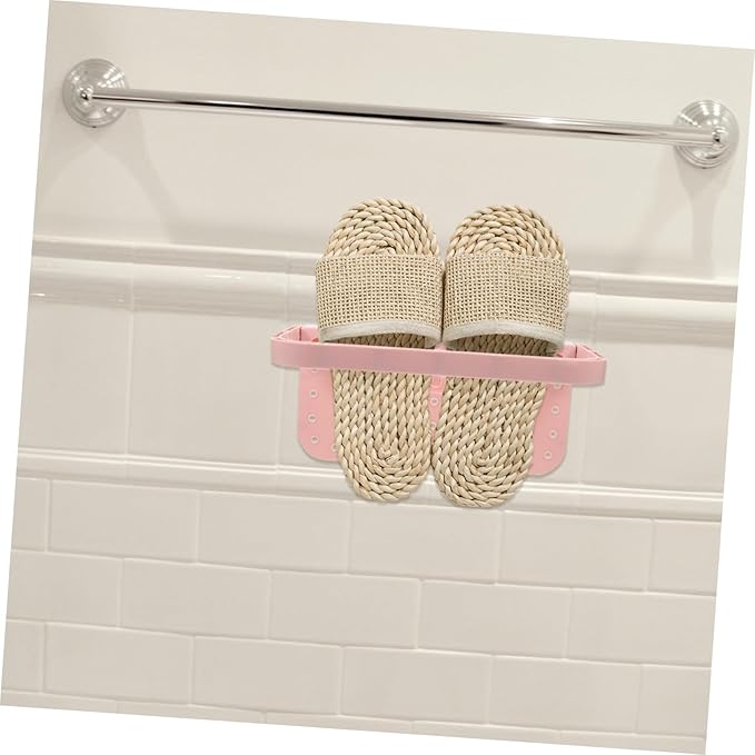 Ciieeo 4pcs Wall Mounted Foldable Shoe Rack Sticky Shoes Holder Organizer for Slippers Space Saving Storage Solution for Home Entryway and Closet (White Pink Grey Blue)