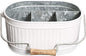 Alpha Living Home Rustic Heavy Duty Alloy Multi-Compartment Silverware Caddy - Metal Utensil Versatile All-in-One Organizer for Kitchen, Bathroom & Office Utensils, Flatware, and Accessories (White)