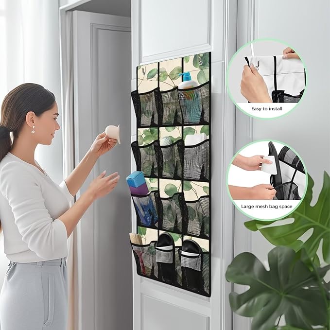 Eucalyptus Design Over The Door Shoe Storage,Back of Door Shoe Organizer,Hanging Garage Storage Rack,Hanging Shoe Organizer,Classroom Headphone Storage,Over The Door Shoe Organizer