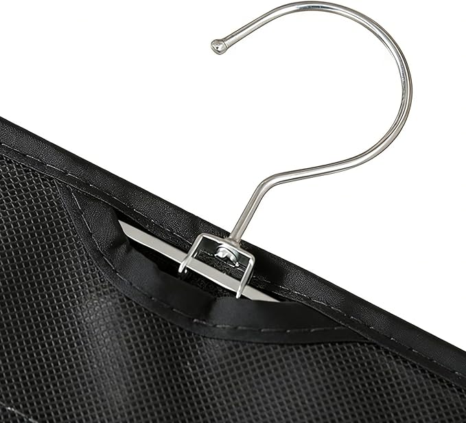 Black Hanging Jewelry Organizer, 80 Pockets Double-Sided, Wall Door Closet Storage for Earrings Necklaces Rings