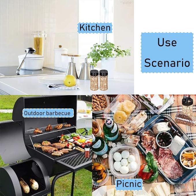 16 PCS 3.5oz Plastic Seasoning Containers with Black Screw Lids to Pour or Shake,Portable Empty Clear Spice Jars,Storage Seasoning Containers for Spice,Powders,Peppers