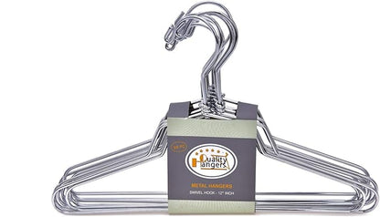 Quality Hangers Metal Children Hangers - Swivel Hook with Stainless Steel Body - Heavy Duty Wire Clothes Hangers - Pack of 10 - Hangers for Kids
