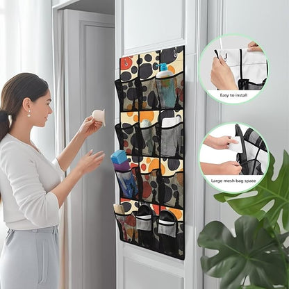 Generic Dog Paws Over Door Storage Organizer Wear-Resistant Over The Door Storage Organizer Laundry Space Saving Hanging Closet Organizer for Small Apartments College Dorm