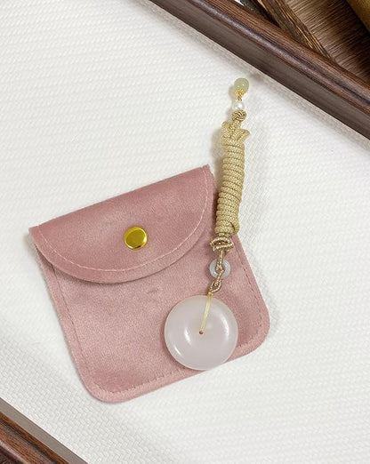 Velvet Jewelry Pouch, Pink, Gold Snap Closure, Small Travel Storage Case（10 Pack 3 * 3）