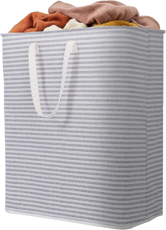 Lifewit 1 Pack Laundry Basket 125L Each, Collapsible Clothes Hamper with Reinforced Handles, Freestanding Waterproof Design for Bedroom and Laundry Room, Grey 125L Total