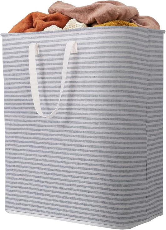 Lifewit 1 Pack Laundry Basket 125L Each, Collapsible Clothes Hamper with Reinforced Handles, Freestanding Waterproof Design for Bedroom and Laundry Room, Grey 125L Total
