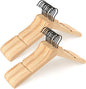 TOPIA HANGER Wooden Hangers 20 Pack, Rubber Wood Clothes Hangers with Rotatable Black Hook and Smooth Cut Nothces, Space Saving Hangers for Coats, Suits, Jackets, Sweaters, Dresses - CTS07N