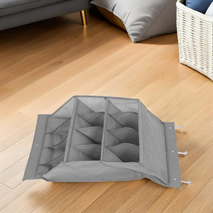 Amosfun The Door Shoe Organizer with 12 Large Pockets Hanging Shoe Storage Rack for Sneakers and Sandals Space-saving Gray Fabric for Closet Doors and Narrow Hallways