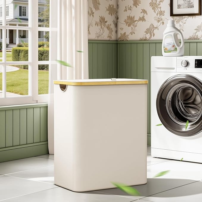 Hampers for Laundry Basket with Lid, 160L Extra Large Laundry Hamper 3 Section Dirty Clothes Hampers for Laundry Divided Laundry Basket Organizer for Bedroom,Laundry Room, Dirty Clothing Hamper, Beige